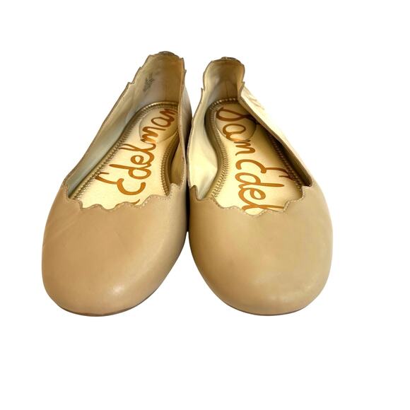 Sam Edelman Finnegan Scalloped Ballet Flats Nude Beige Size 9.5 - Picture 3 of 11